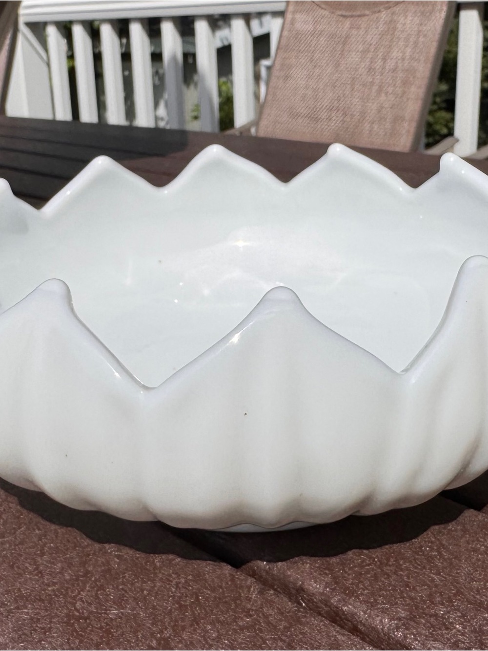 Westmoreland Milk Glass Lotus Bowl